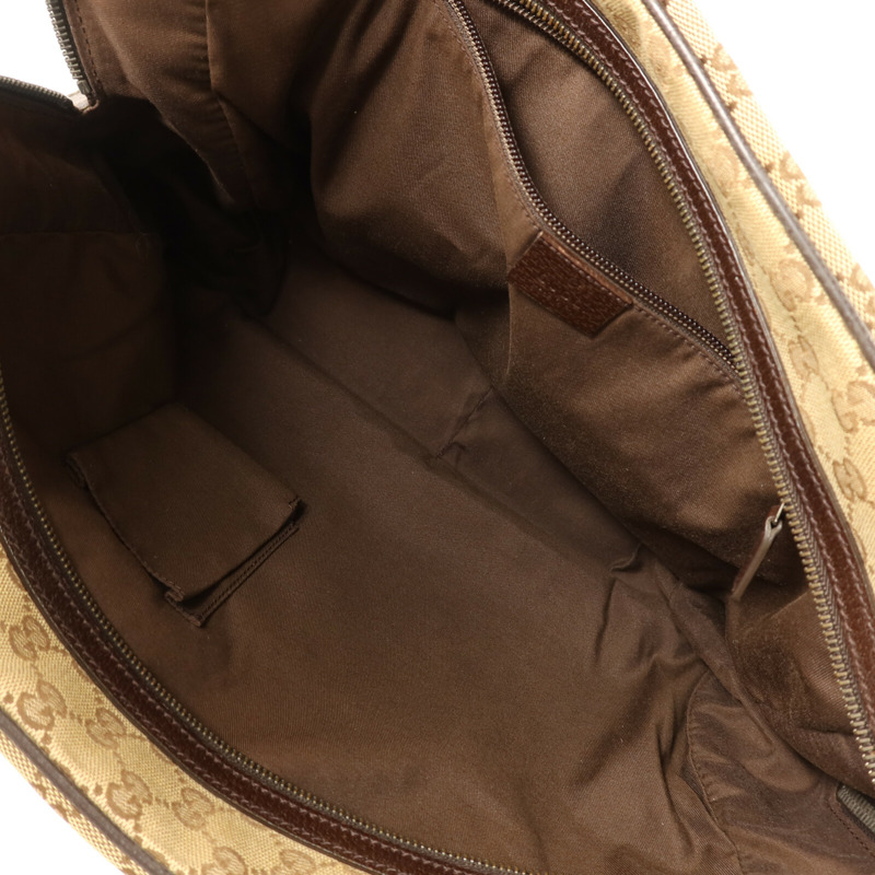 GUCCI 帆布Hand Bag銀扣肩背袋-4