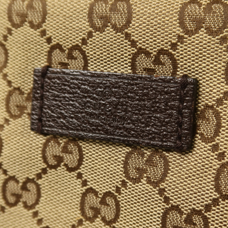 GUCCI 帆布Hand Bag銀扣肩背袋-8