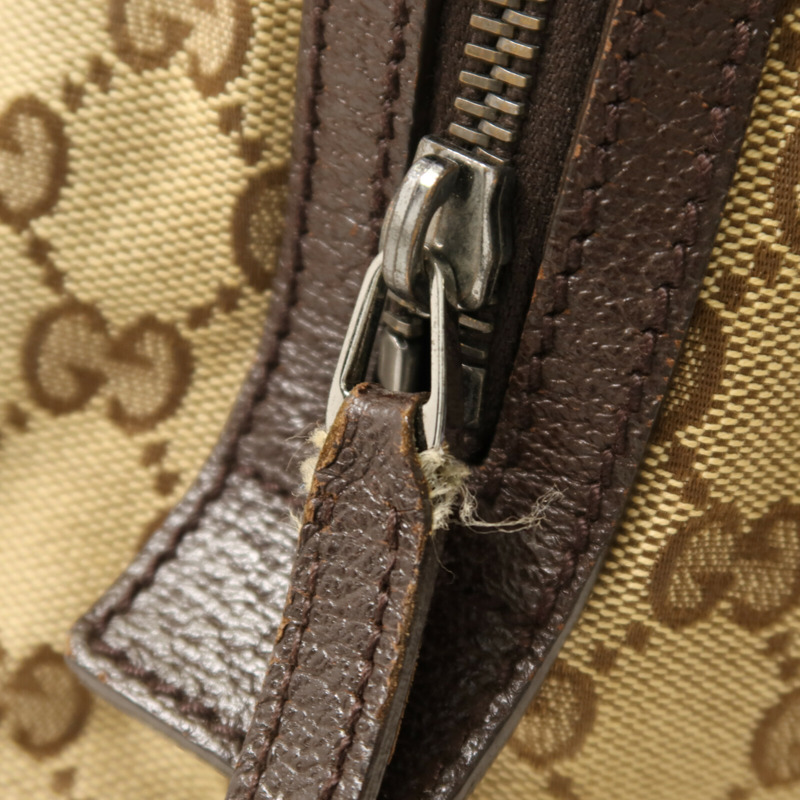 GUCCI 帆布Hand Bag銀扣肩背袋-9