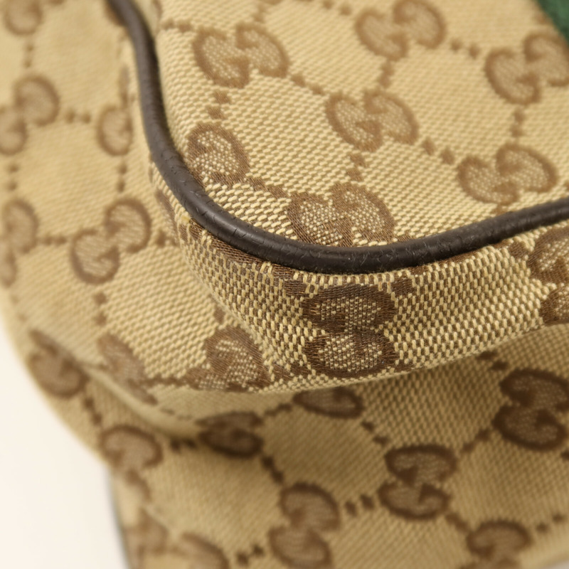 GUCCI 帆布Hand Bag銀扣肩背袋-10