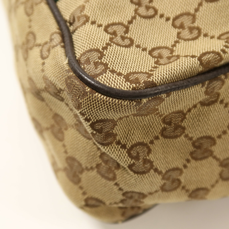 GUCCI 帆布Hand Bag銀扣肩背袋-13