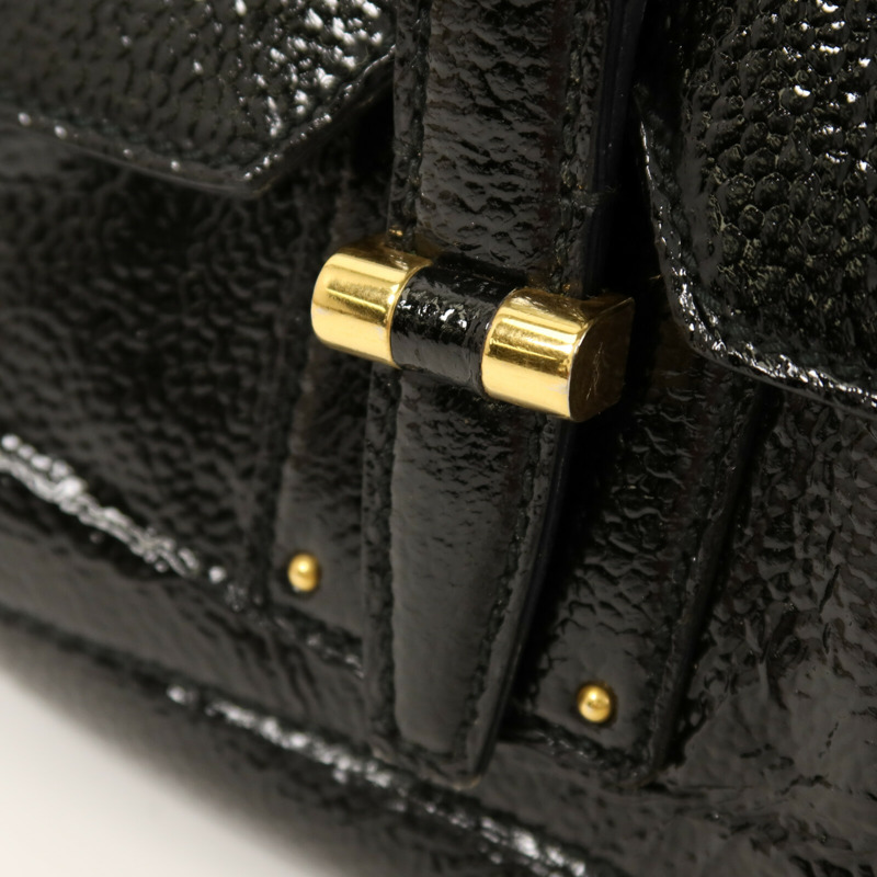 YVES SAINT LAURENT 漆皮皮革Emma Bag金扣鏈帶肩背袋-9