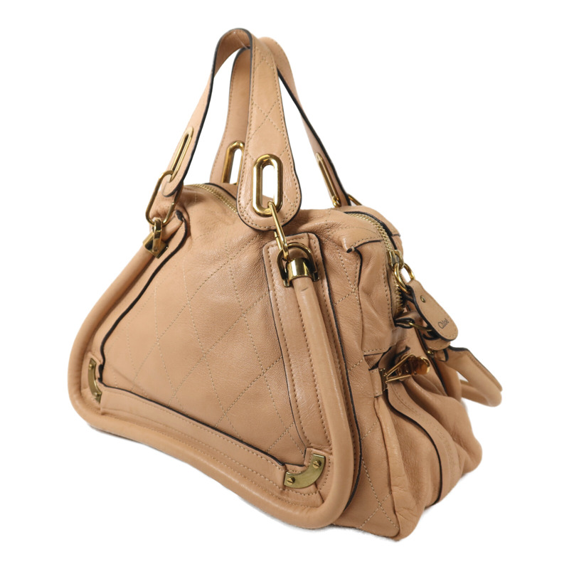 Chloe 牛皮皮革2 Way Shoulder金扣手挽肩背兩用袋-2