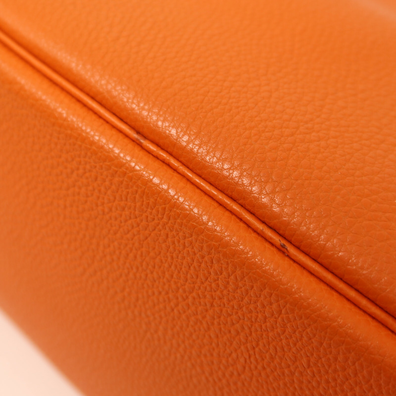HERMES Clemence皮革Bolide 1923金扣手挽袋Orange-13