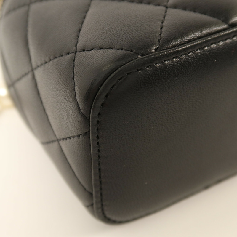 CHANEL 羊皮皮革Mini Pearl Vanity Case金扣鏈帶肩背袋-13