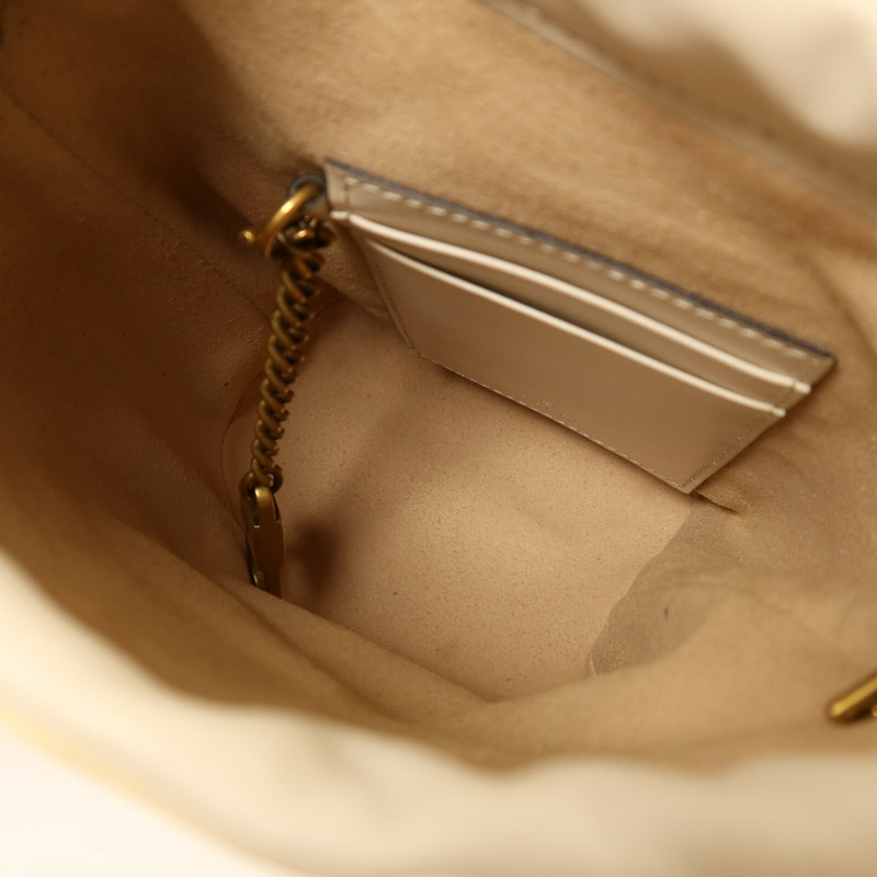 GUCCI 牛皮皮革GG Marmont Bucket Bag金扣鏈帶肩背袋-4
