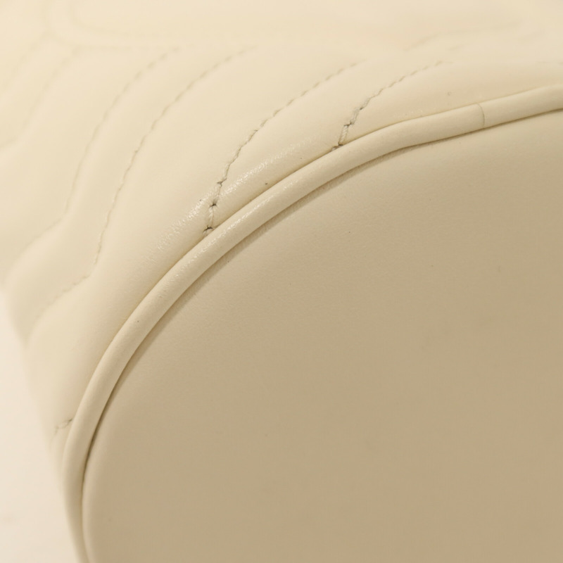 GUCCI 牛皮皮革GG Marmont Bucket Bag金扣鏈帶肩背袋-11