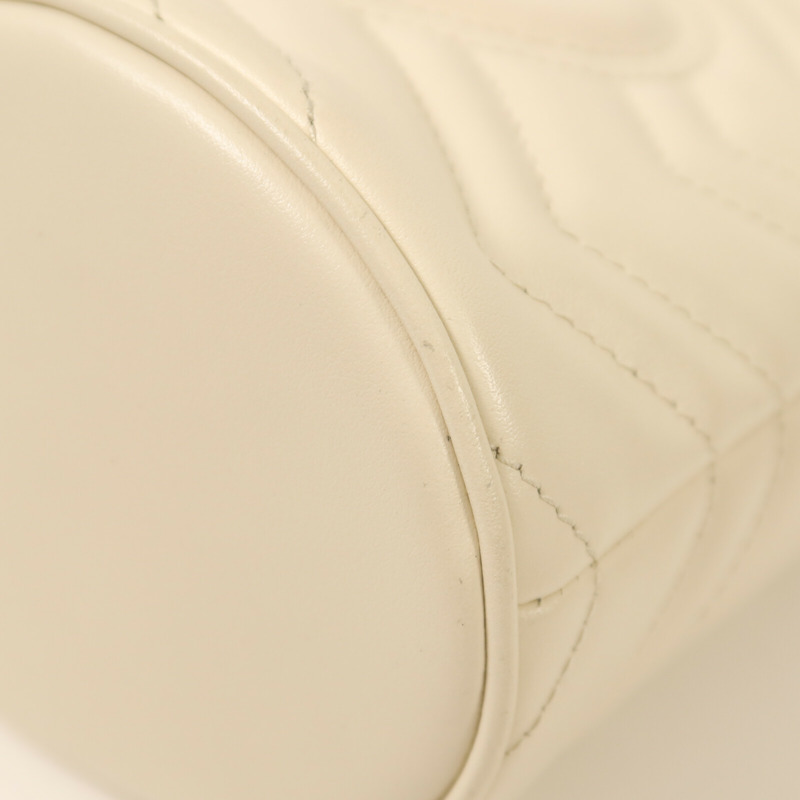 GUCCI 牛皮皮革GG Marmont Bucket Bag金扣鏈帶肩背袋-12