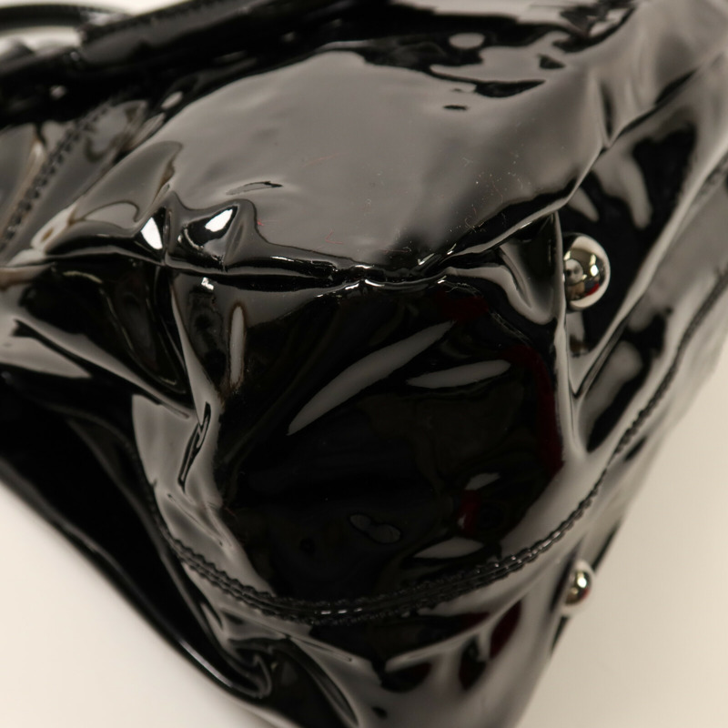 Valentino 漆皮皮革Crystal Catch Satchel銀扣手挽袋-12