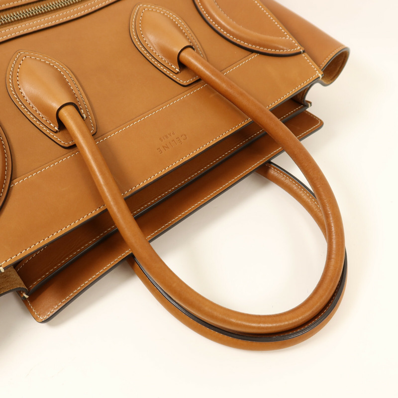 CELINE 牛皮皮革Micro Luggage金扣手挽袋-7