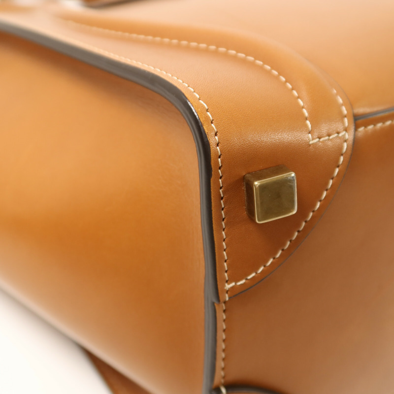 CELINE 牛皮皮革Micro Luggage金扣手挽袋-13