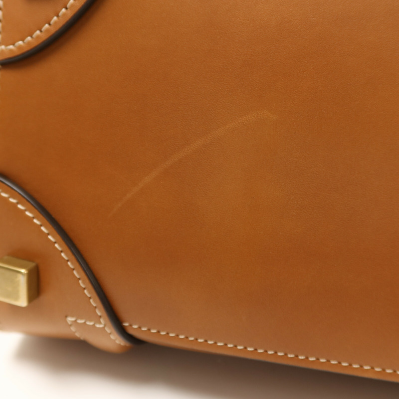 CELINE 牛皮皮革Micro Luggage金扣手挽袋-15