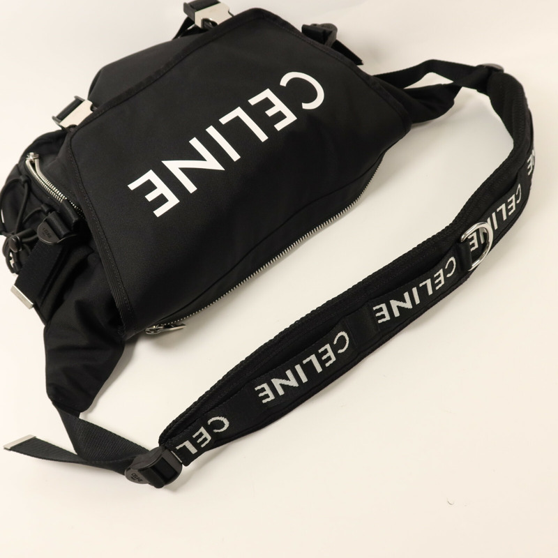 CELINE 帆布Trekking Shoulder Bag銀扣肩背袋-8