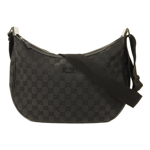 GUCCI 帆布Shoulder Bag銀扣肩背袋