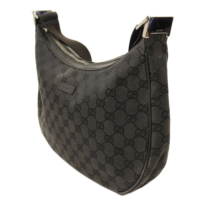 GUCCI 帆布Shoulder Bag銀扣肩背袋-2