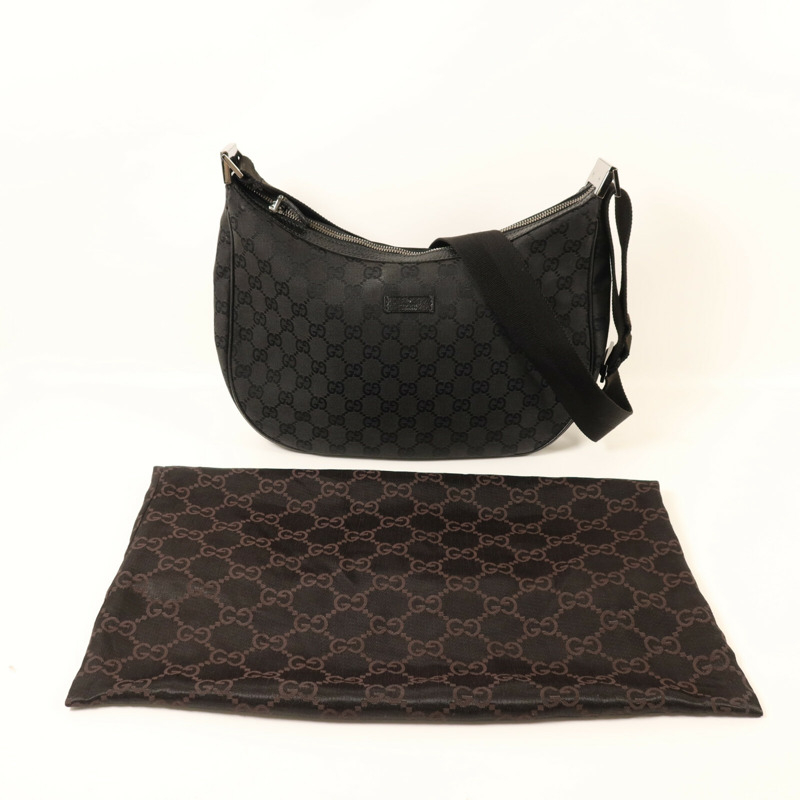 GUCCI 帆布Shoulder Bag銀扣肩背袋-9