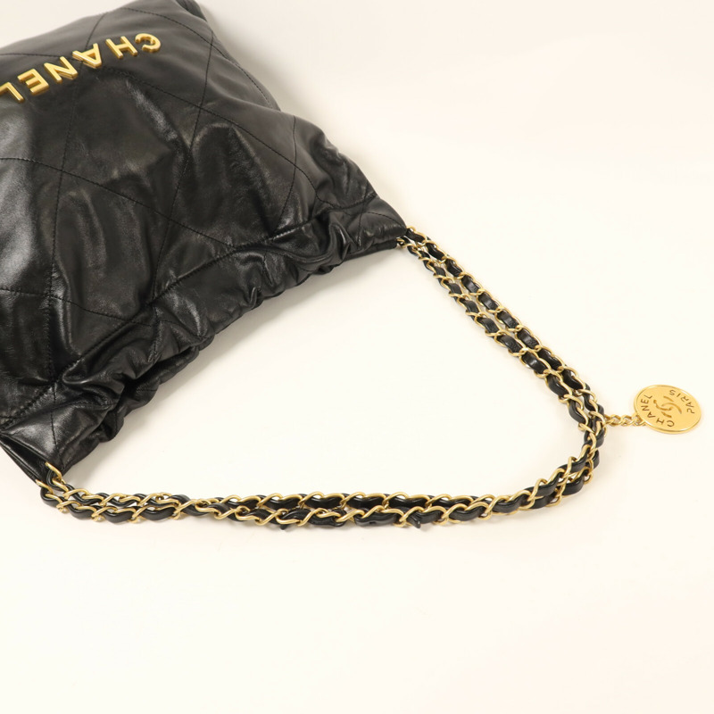 CHANEL 牛皮皮革Chanel 22 Small金扣鏈帶肩背袋-7