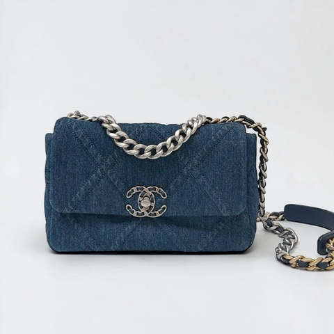 莉亞精品♡ Chanel 19bag 牛仔小號 二手美包