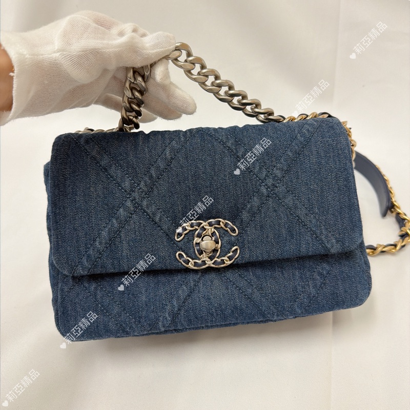 莉亞精品♡ Chanel 19bag 牛仔小號 二手美包-2