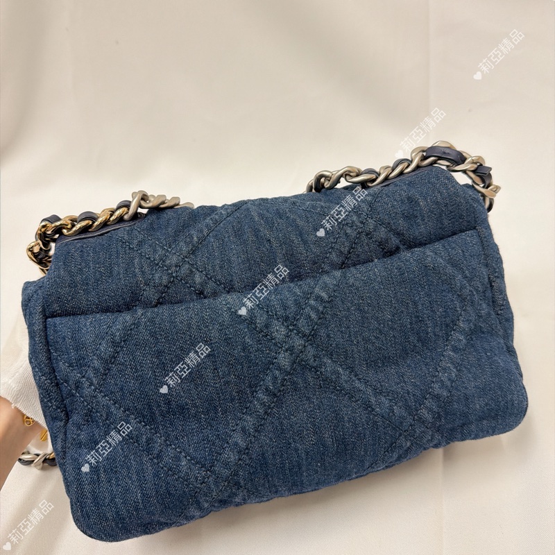 莉亞精品♡ Chanel 19bag 牛仔小號 二手美包-3