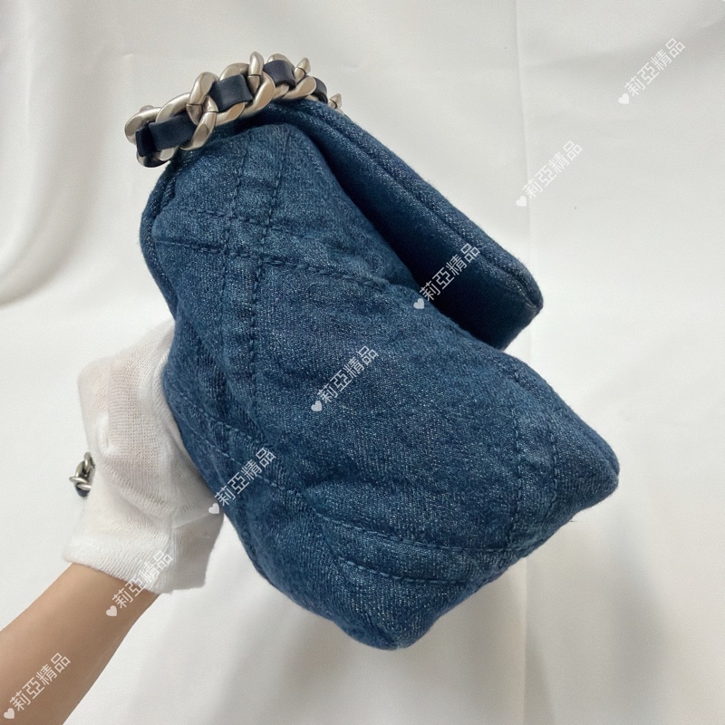 莉亞精品♡ Chanel 19bag 牛仔小號 二手美包-6