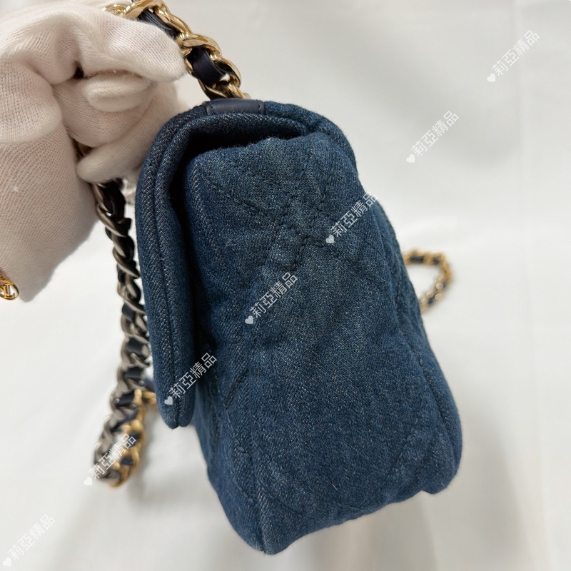 莉亞精品♡ Chanel 19bag 牛仔小號 二手美包-7