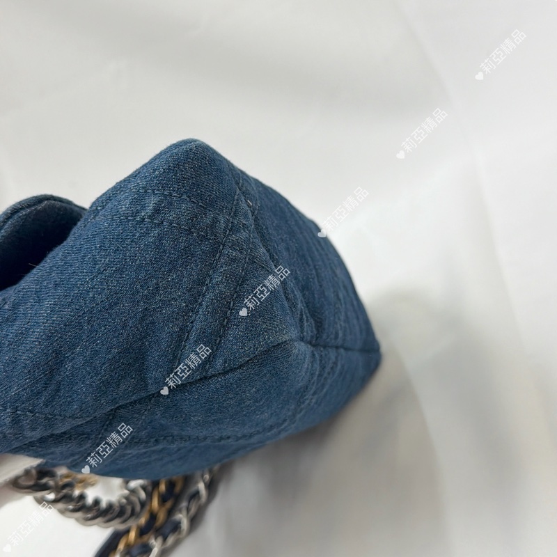 莉亞精品♡ Chanel 19bag 牛仔小號 二手美包-9