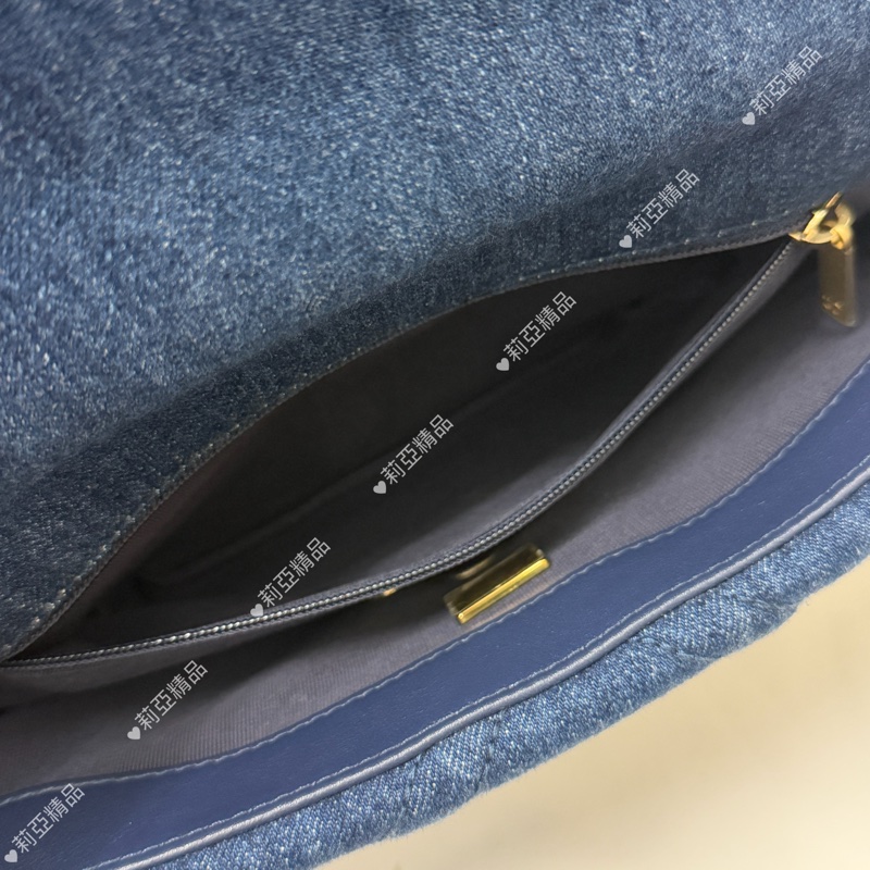 莉亞精品♡ Chanel 19bag 牛仔小號 二手美包-15
