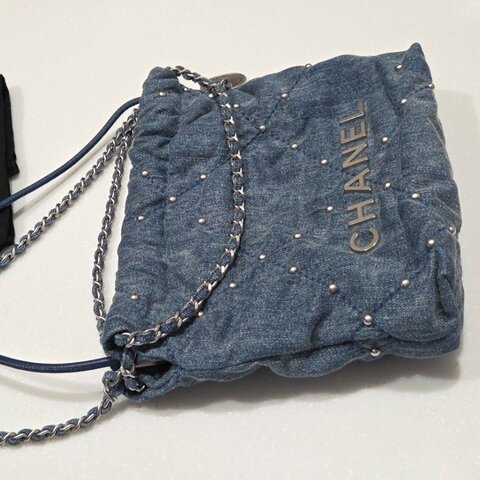 CHANEL香奈兒mini 22bag牛仔丹寧斜背包/ 肩背包/ 手提包