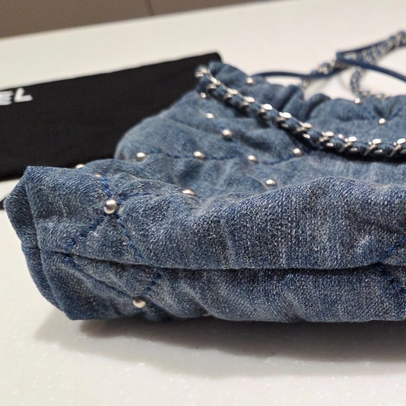 CHANEL香奈兒mini 22bag牛仔丹寧斜背包/ 肩背包/ 手提包-3