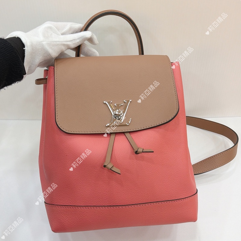 莉亞精品♡ Lv Lockme 拼粉後背包 二手美包-2