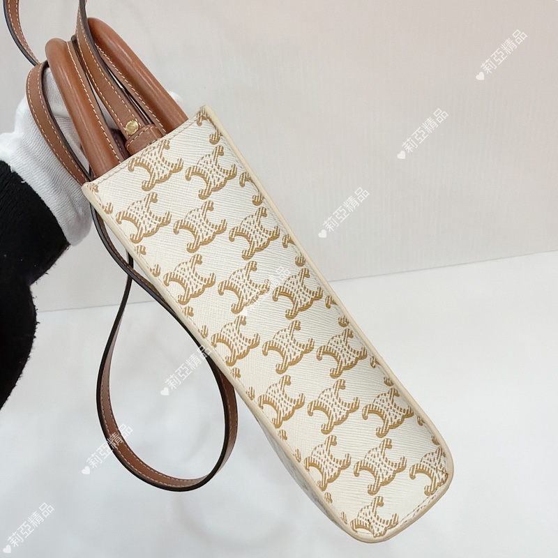 莉亞精品♡ Celine 白老花琴譜包 二手美包-5