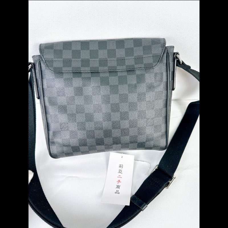 莉亞精品♡LV 黑棋盤格郵差包 二手美包-5