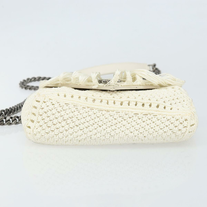 【日本直送】SAINT LAURENT Baby Chai 鏈條包 針織布料 白色 銀色 正品 169906SAM-4