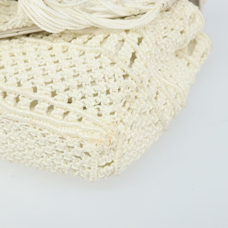 【日本直送】SAINT LAURENT Baby Chai 鏈條包 針織布料 白色 銀色 正品 169906SAM-15