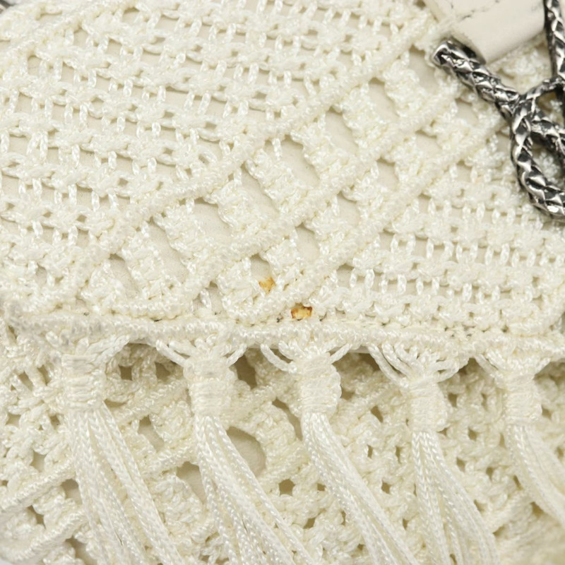 【日本直送】SAINT LAURENT Baby Chai 鏈條包 針織布料 白色 銀色 正品 169906SAM-20