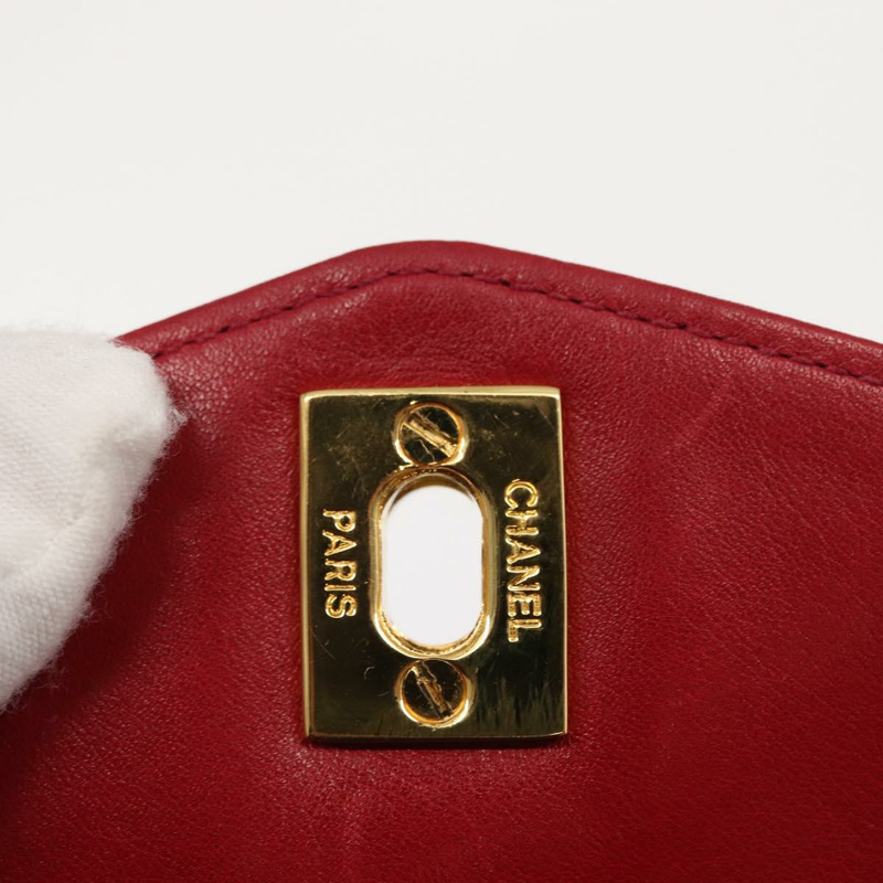 【日本直送】香奈兒 Triple Coco 腰包，羊皮材質，紅色，金色雙C標誌，正品編號 168355SAV-7