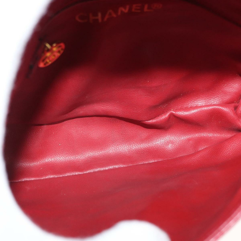 【日本直送】香奈兒 Triple Coco 腰包，羊皮材質，紅色，金色雙C標誌，正品編號 168355SAV-8