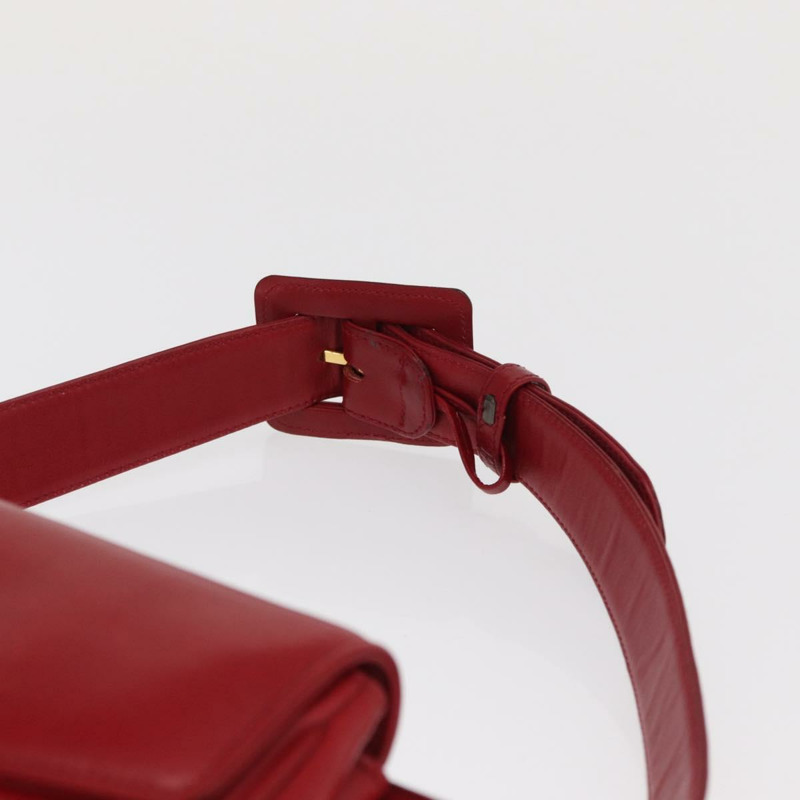 【日本直送】香奈兒 Triple Coco 腰包，羊皮材質，紅色，金色雙C標誌，正品編號 168355SAV-14