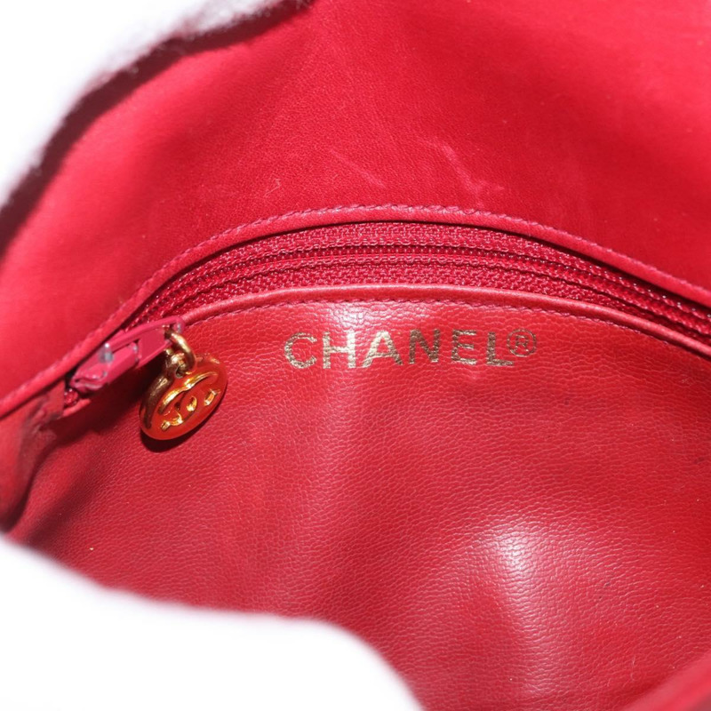 【日本直送】香奈兒 Triple Coco 腰包，羊皮材質，紅色，金色雙C標誌，正品編號 168355SAV-24