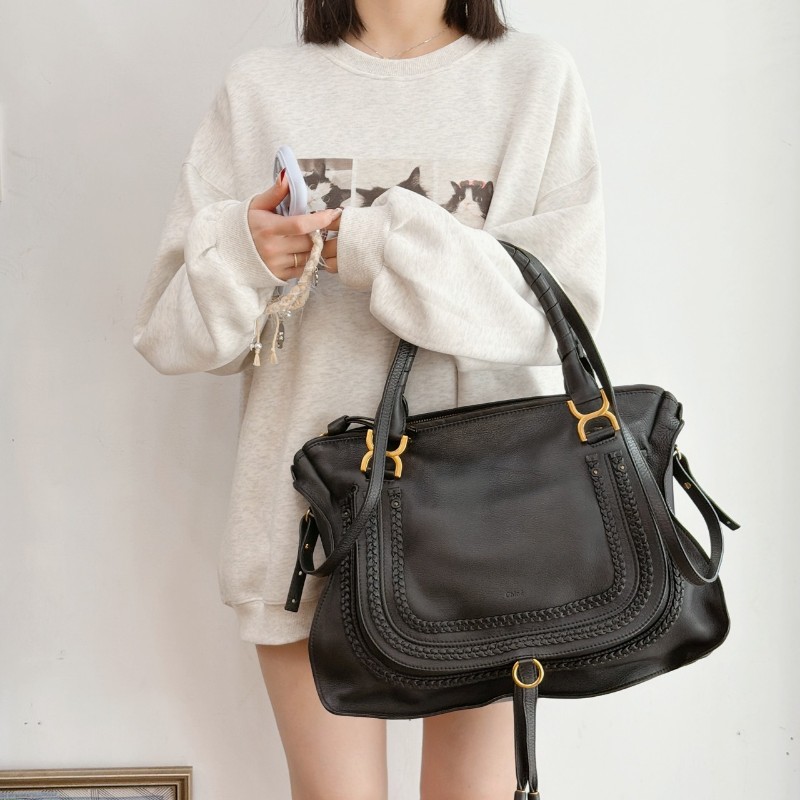 莉亞精品♡Chloe Marcie 大號 黑 二手美包-1