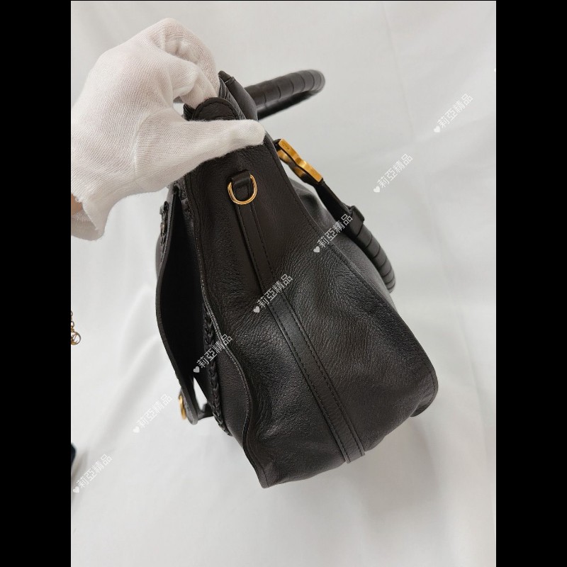 莉亞精品♡Chloe Marcie 大號 黑 二手美包-4