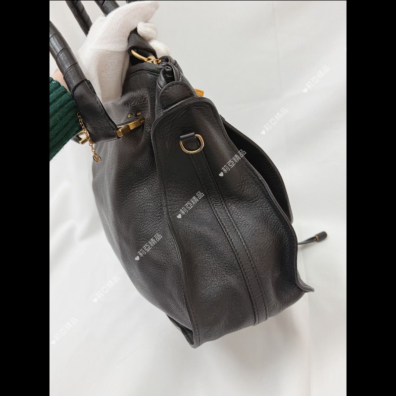 莉亞精品♡Chloe Marcie 大號 黑 二手美包-5