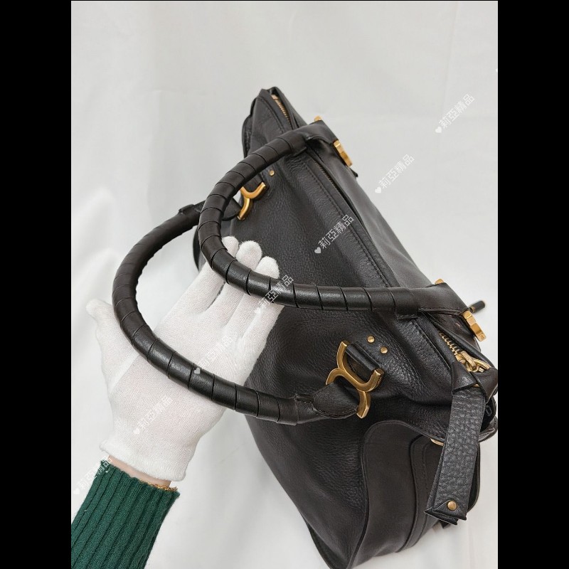 莉亞精品♡Chloe Marcie 大號 黑 二手美包-6