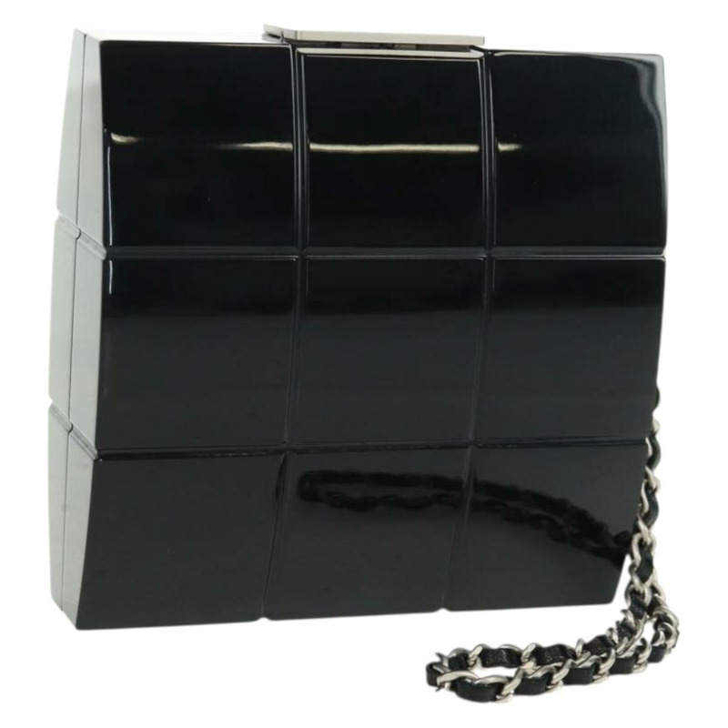 【日本直送】香奈兒巧克力棒手拿包,塑膠材質,黑色銀色雙C標誌,正品編號BA9645SAM-0