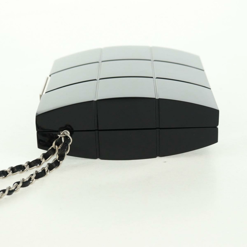 【日本直送】香奈兒巧克力棒手拿包,塑膠材質,黑色銀色雙C標誌,正品編號BA9645SAM-2