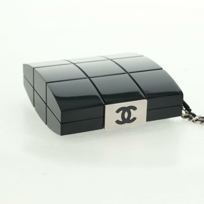 【日本直送】香奈兒巧克力棒手拿包,塑膠材質,黑色銀色雙C標誌,正品編號BA9645SAM-5