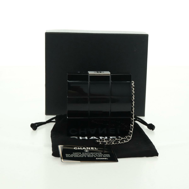 【日本直送】香奈兒巧克力棒手拿包,塑膠材質,黑色銀色雙C標誌,正品編號BA9645SAM-11