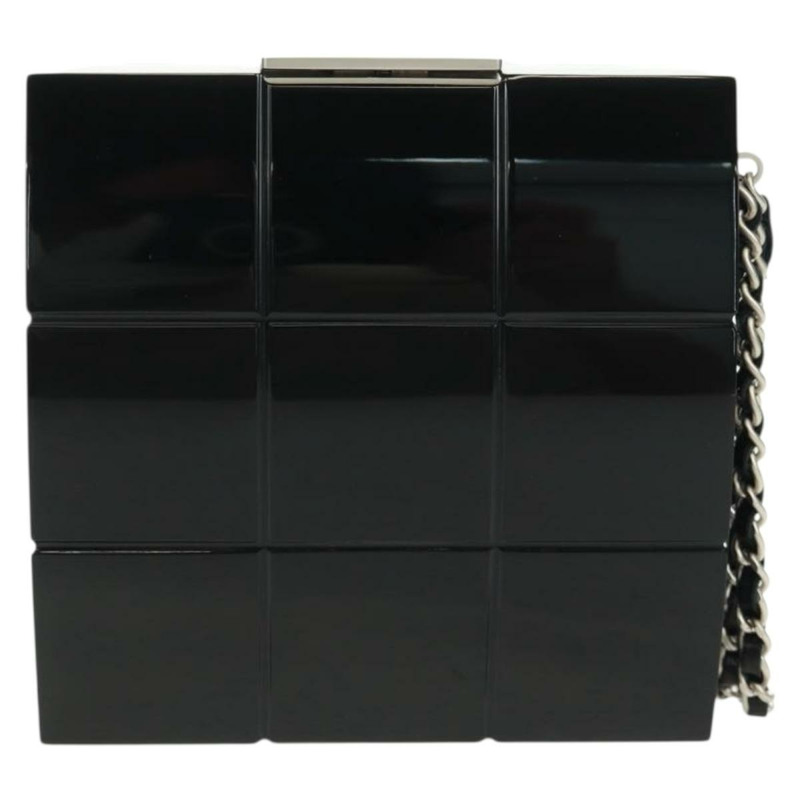 【日本直送】香奈兒巧克力棒手拿包,塑膠材質,黑色銀色雙C標誌,正品編號BA9645SAM-12