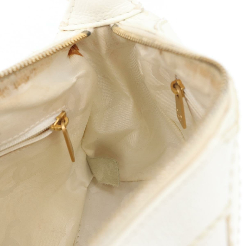 【日本直送】香奈兒 COCO 標誌單背包,魚子醬紋白金雙C標誌,正品編號 168141SAV-23